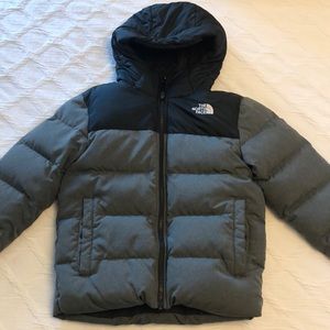 Gray/Black North Face Jacket Boys